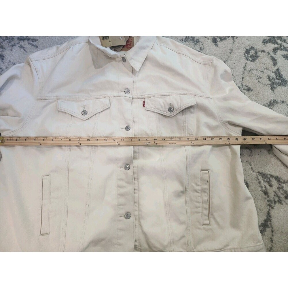 NEW Levis Jacket 3XL White Cream Baggy Trucker Type 3 III Denim Classic Coat - Picture 7 of 7